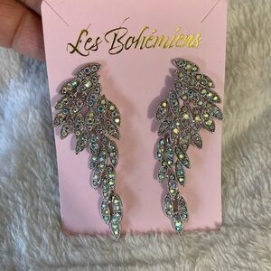 Les Bohemiens Angel Wings Earrings with Aurora Borealis‎ Crystals